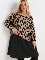 Yours Curve Black 6 Panel Flippy Short Skirt - Image 4 of 5