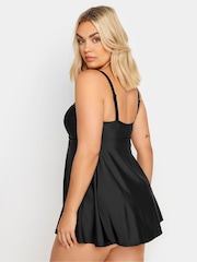 Yours Curve Black Tab Front Bandeau Swimdress - Image 3 of 6