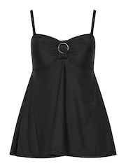 Yours Curve Black Tab Front Bandeau Swimdress - Image 5 of 6