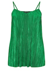 Yours Curve Green Plisse Cami Top - Image 5 of 5