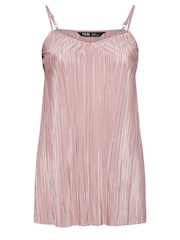 Yours Curve Pink Plisse Cami Top - Image 5 of 5