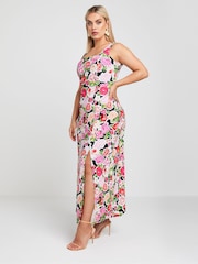 Платье макси с квадратным вырезом и цветочным принтом Yours Curve LIMITED COLLECTION - Image 1 of 4