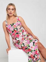 Платье макси с квадратным вырезом и цветочным принтом Yours Curve LIMITED COLLECTION - Image 2 of 4