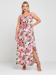 Платье макси с квадратным вырезом и цветочным принтом Yours Curve LIMITED COLLECTION - Image 4 of 4