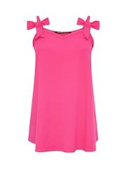 Yours Curve Pink Limited Collection Curve Bow Detail Cami Top - Image 5 of 5