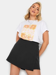 Yours Curve Black Scuba Skort - Image 1 of 4