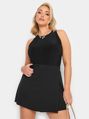 Yours Curve Black Scuba Skort - Image 3 of 4