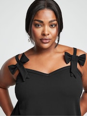 Yours Curve Black Limited Collection Curve Bow Detail Cami Top - Image 4 of 5
