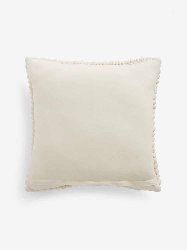 Natural 59 x 59cm Global Bobble 100% Cotton Cushion - Image 3 of 4