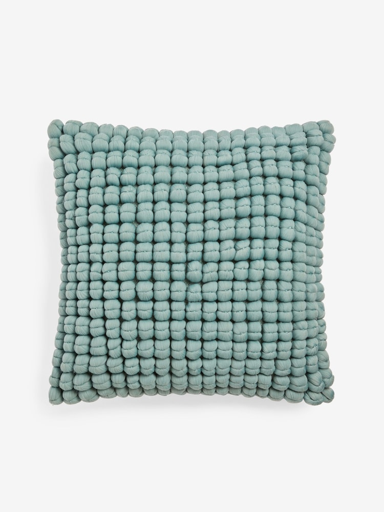 Blue 43 x 43cm Global Bobble 100% Cotton Cushion - Image 3 of 5