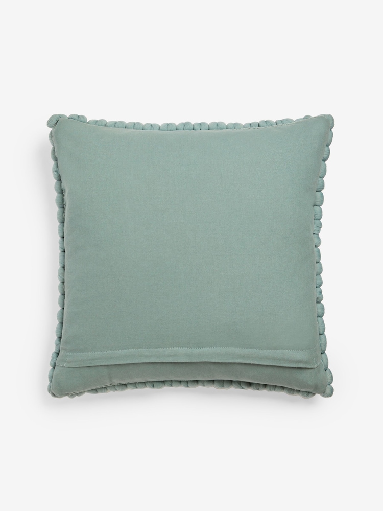 Blue 43 x 43cm Global Bobble 100% Cotton Cushion - Image 4 of 5