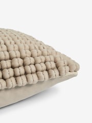 Greige 40 x 59cm Global Bobble 100% Cotton Cushion - Image 4 of 4