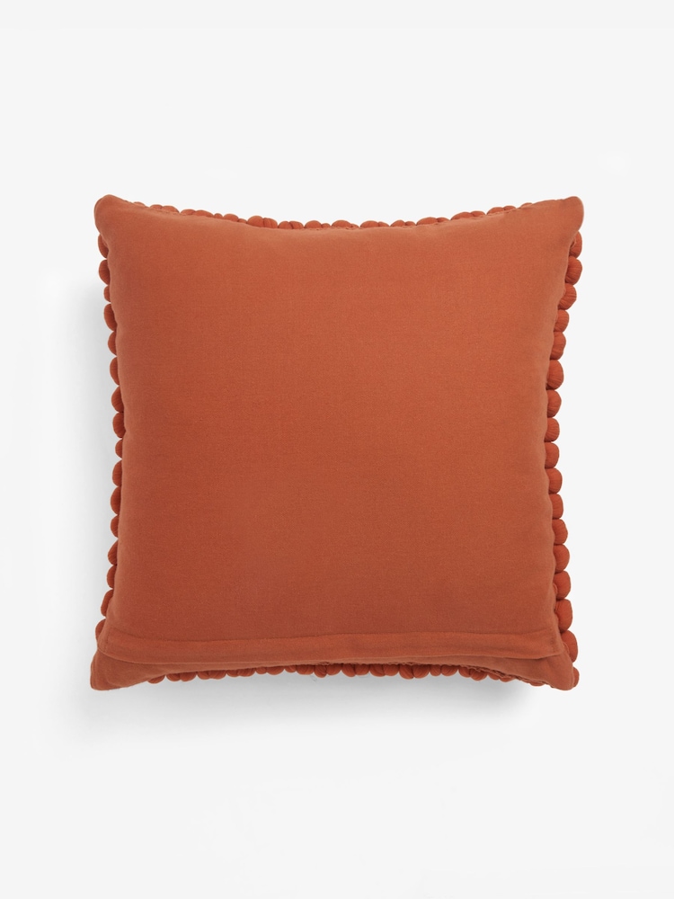 Orange 43 x 43cm Global Bobble 100% Cotton Cushion - Image 3 of 4