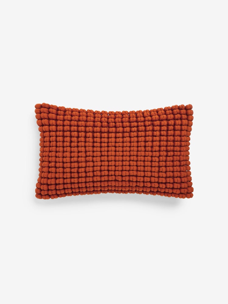 Orange 40 x 59cm Global Bobble 100% Cotton Cushion - Image 2 of 4
