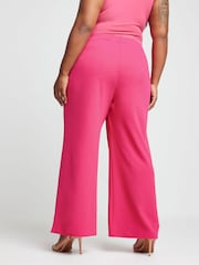 Yours Curve Pink Wide Leg Trousers - Image 3 of 5
