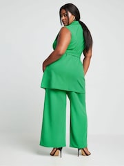 Yours Curve Green Wide Leg Trousers - Image 4 of 6