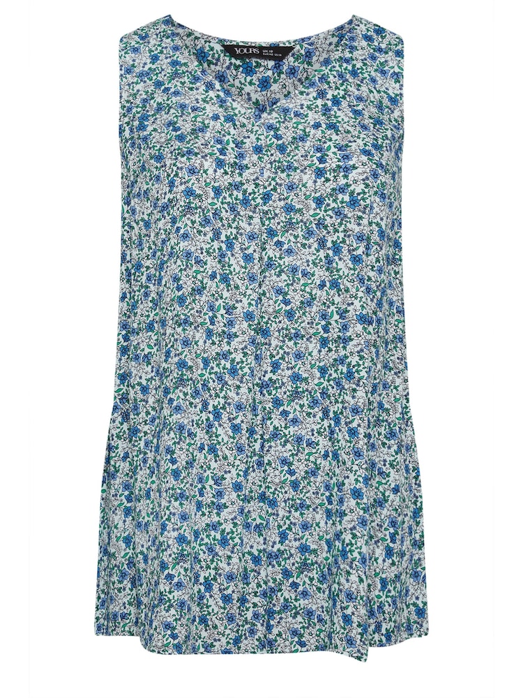 Yours Curve Blue Dark Pleated Front Vest - Image 5 of 5 Yours Curve Blue Dark Pleated Front Vest - Image 5 of 5