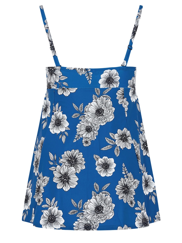 Yours Curve Blue Knot Front Bandeau Swimdress - Image 6 of 6