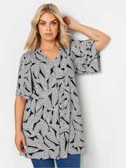 Musta - Yours Curve Angel Sleeve Pleat Swing T-paita - Kuva 1 / 5