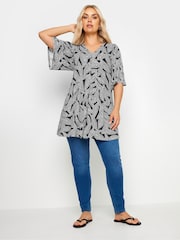 Musta - Yours Curve Angel Sleeve Pleat Swing T-paita - Kuva 2 / 5