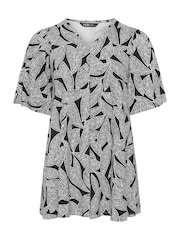 Musta - Yours Curve Angel Sleeve Pleat Swing T-paita - Kuva 5 / 5