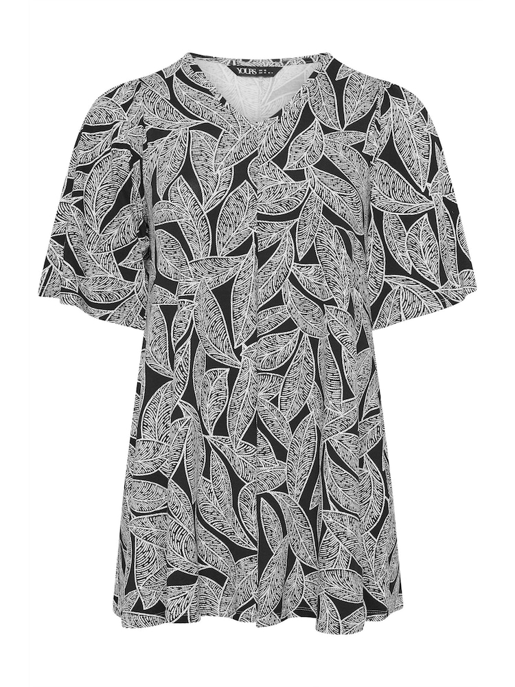 Musta - Yours Curve Angel Sleeve Pleat Swing T-paita - Kuva 5 / 5