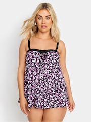 Yours Curve Pink A-Line Tankini - Image 1 of 6
