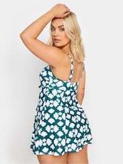Yours Curve Green Knot Front Bandeau Swimdress - Image 3 of 6