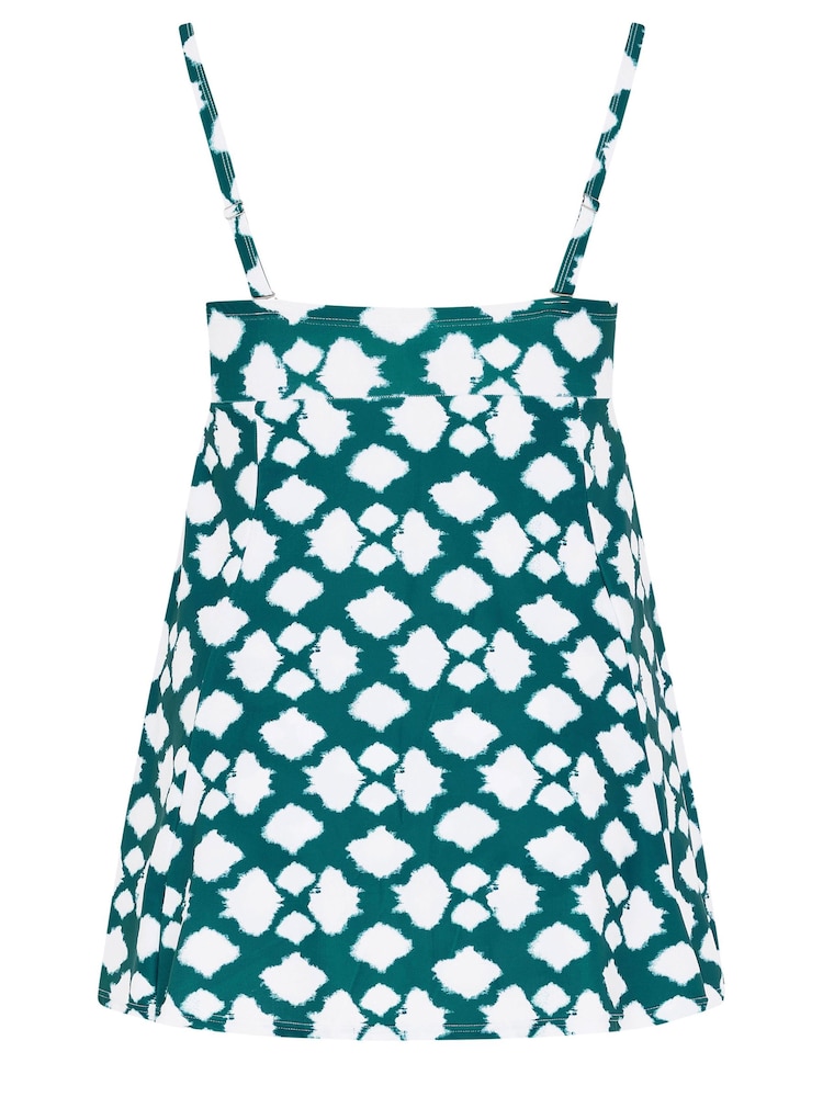 Yours Curve Green Knot Front Bandeau Swimdress - Image 6 of 6