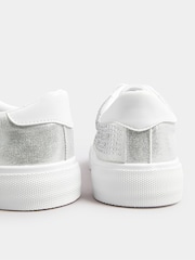 Yours Curve White Extra Wide Fit Diamante Trainers - Image 5 of 5