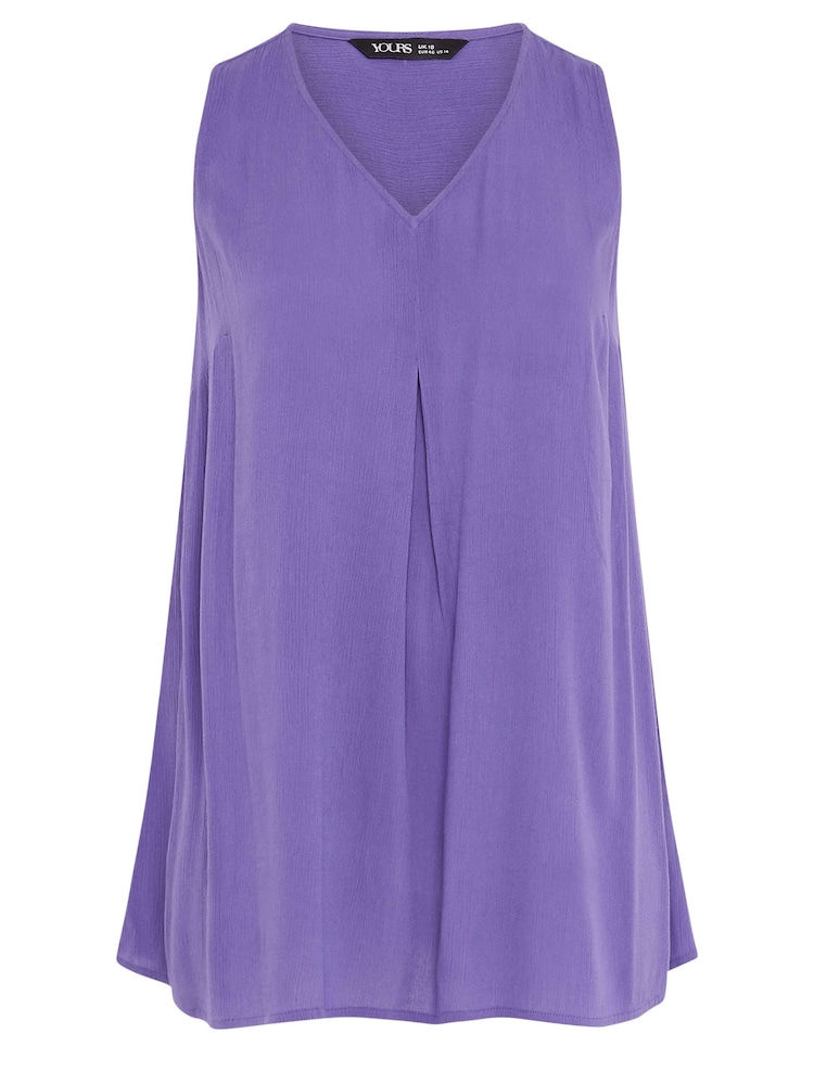Yours Curve Purple Pleated Front Vest - Image 5 of 5 Yours Curve Purple Pleated Front Vest - Image 5 of 5