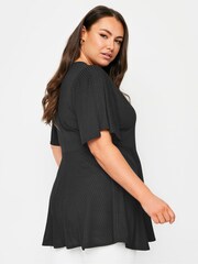 Yours Curve Black YOURS Curve Green Metal Trim Peplum Top - Image 3 of 6