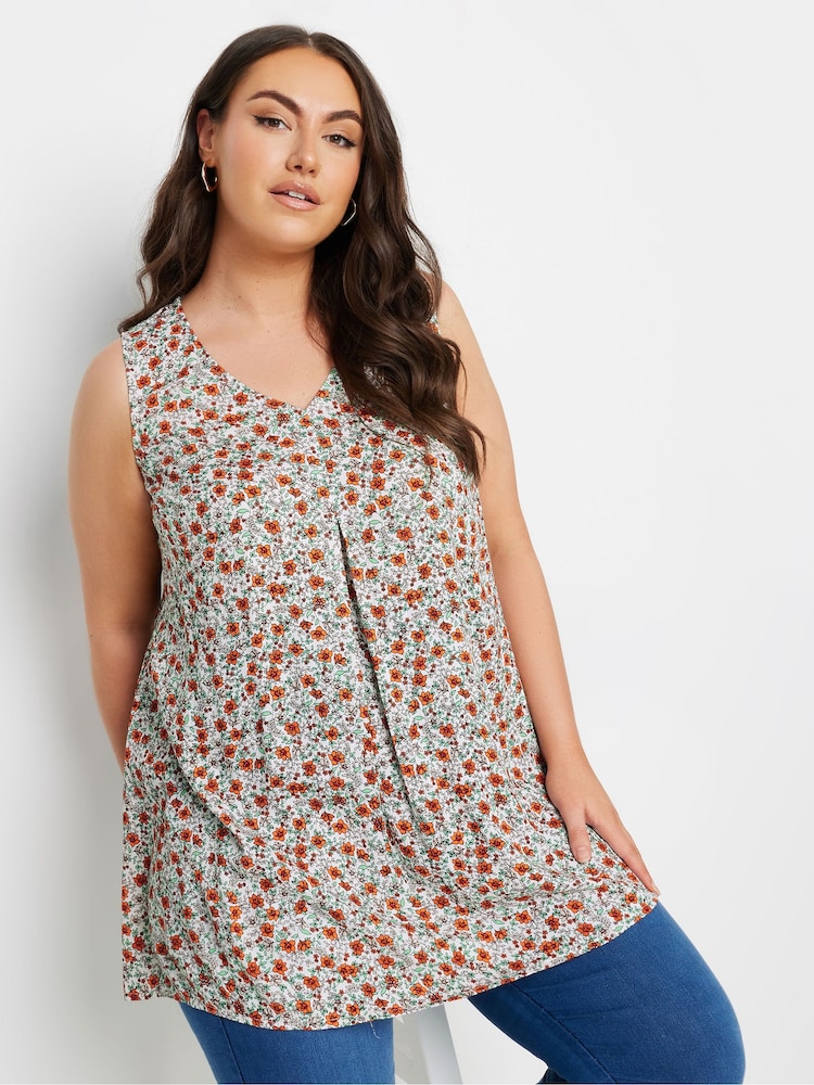 Yours Curve Natural Pleated Front Vest - Image 1 of 5 Yours Curve Natural Pleated Front Vest - Image 1 of 5