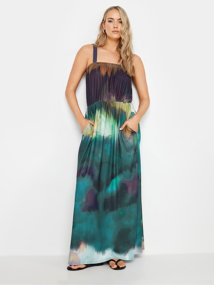 Long Tall Sally Blue Blurred Ombre Strappy Midaxi Dress - Image 1 of 5