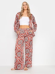 Long Tall Sally Brown Tile Satin Trousers - Image 2 of 6