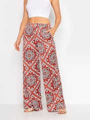 Long Tall Sally Brown Tile Satin Trousers - Image 3 of 6