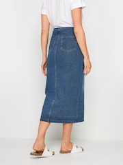 Long Tall Sally Blue 100% Cotton Zip Denim Skirt - Image 3 of 5