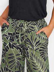 M&Co Khaki Green & Black Tropical Leaf Print Culottes - Image 5 of 6