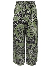 M&Co Khaki Green & Black Tropical Leaf Print Culottes - Image 6 of 6