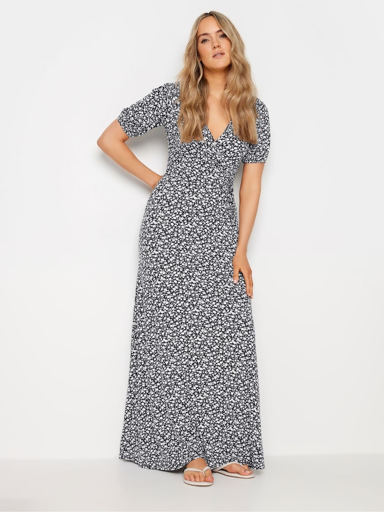 Long Tall Sally Blue Ditsy Wrap Maxi Dress - Image 1 of 5
