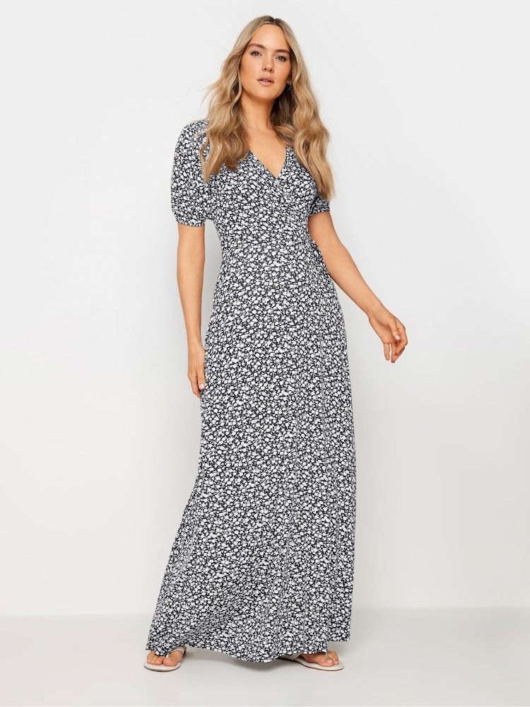 Long Tall Sally Blue Ditsy Wrap Maxi Dress - Image 2 of 5