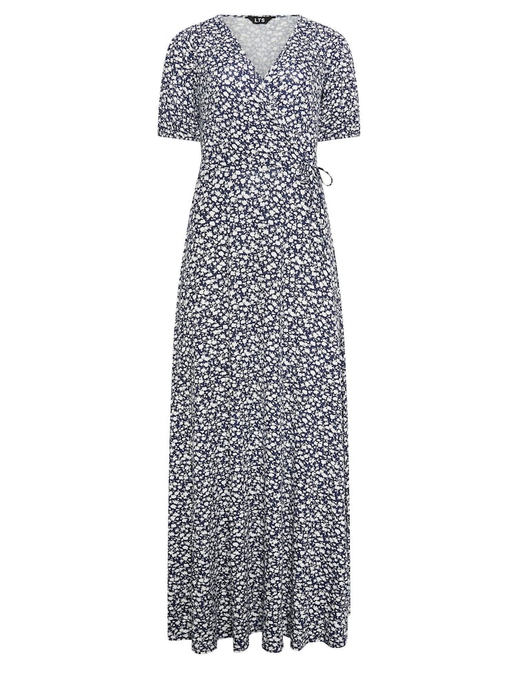 Long Tall Sally Blue Ditsy Wrap Maxi Dress - Image 5 of 5
