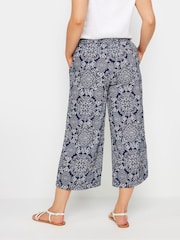 M&Co Navy Blue and White Tile Print Culottes - Image 3 of 5