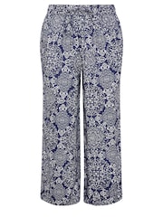 M&Co Navy Blue and White Tile Print Culottes - Image 5 of 5