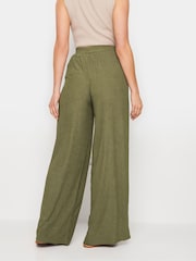 Long Tall Sally Green Long Tall Sally Textured Wide Leg Trousers - Image 2 of 6