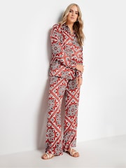 Long Tall Sally Brown Tile Satin Long Sleeve Shirt - Image 3 of 6