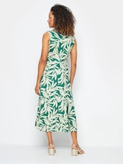 M&Co Green Tropical Leaf Print Twist Front Maxi Dress - Image 5 of 7