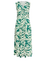 M&Co Green Tropical Leaf Print Twist Front Maxi Dress - Image 7 of 7