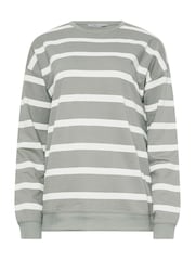 Long Tall Sally Grey Crew Neck Stripe Sweatshirt - Image 5 of 5