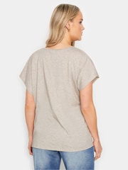 Long Tall Sally Natural Draped Front T-Shirt - Image 4 of 6